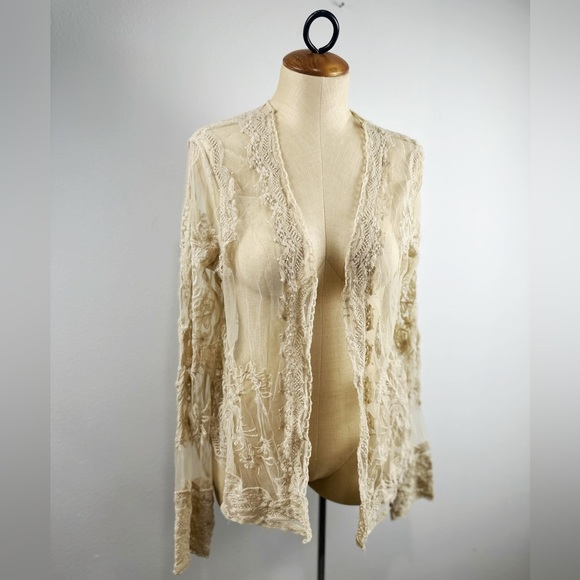 Sundance Journey Begins Sheer Lace Cardigan Jacket NWOT Small - Picture 3 of 6